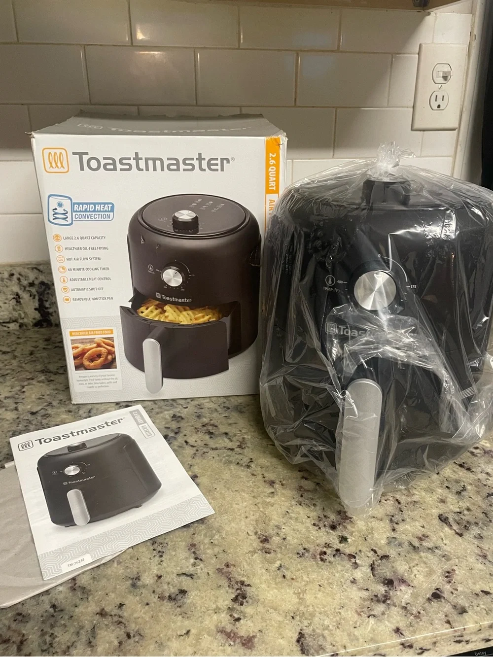 New Toastmaster air fryer 2.6 quart kitchen cooler appliance compact electric to